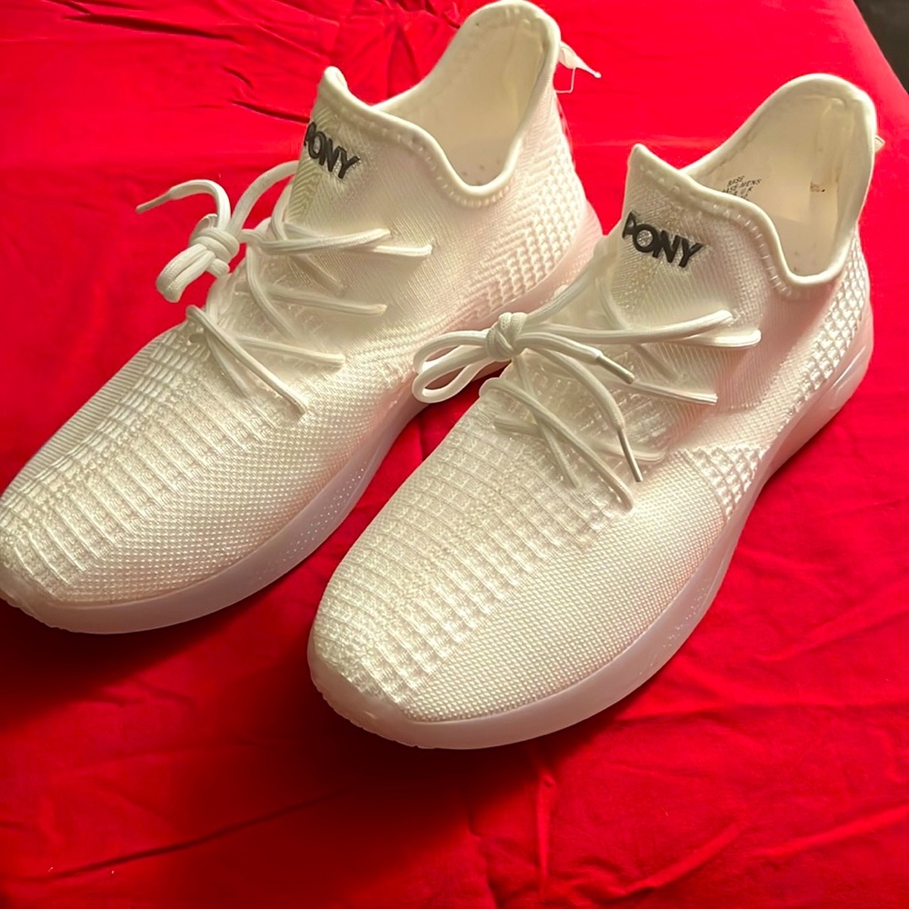 All white pony x foam walkers really nice shoe for a clean look
